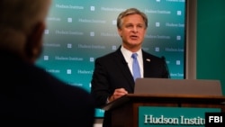 FBI Director Christopher Wray discusses the threat China poses to U.S. economic and national security during a July 7, 2020.