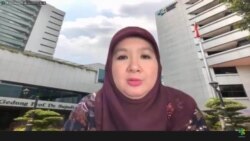 Jubir Vaksinasi COVID-19 Kemenkes Siti Nadia Tarmidzi dalam telekonferensi pers di Jakarta, Jumat (10/9) memastikan varian Mu belum terdeteksi di Indonesia. (VOA)