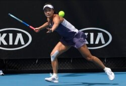 中國網球運動員彭帥參加澳網公開賽。(2020年1月21日)