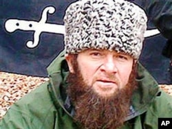 In a screen shot taken in Moscow, a computer screen shows an undated photo of a man identified as Chechen separatist leader Doku Umarov posted on the Kavkazcenter.com site.