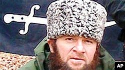 In this screen shot taken in Moscow, a computer screen shows an undated photo of a man identified as Chechen separatist leader Doku Umarov posted on the Kavkazcenter.com site, (File)