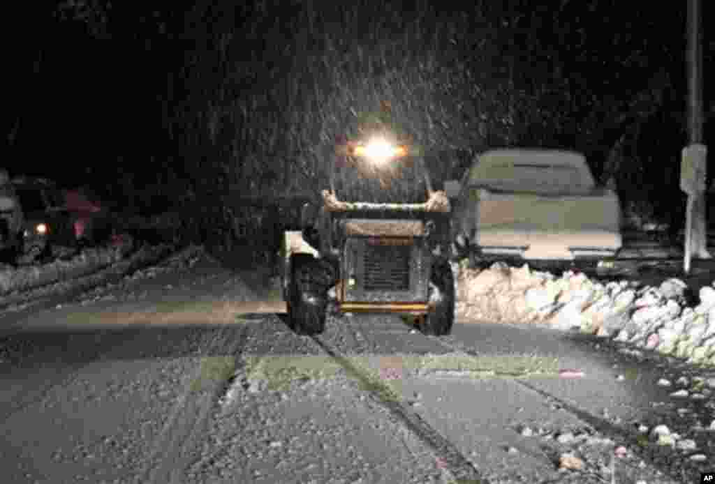 Sandy tambien trajo nieve a Elkins, West Virginia el martes 30 de octubre.