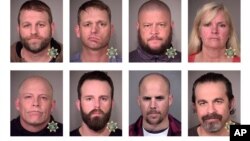 俄勒岡州警方發布的佔領公地8名人士的照片。