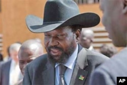 Vice President of Sudan and President of southern Sudan, Salva Kiir Mayaydit after attending mass at St. Theresa Cathedral in Juba during the January 2011 referendum.