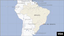 File - Map of Brazil, where there was a weekend shooting that killed four people and injured four others, say officials.