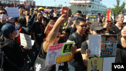 纽约的香港人集会声援香港抗议者(2019年9月29日)