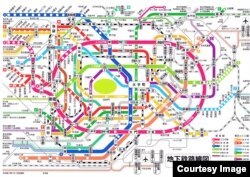2011 map of Tokyo subway. (photo courtesy of bento.com)