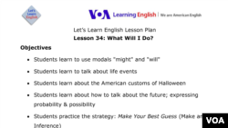 Lesson Plan - Lesson 34: What Will I Do?