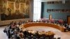 Members of the U.N. Security Council gather inside the United Nations Security Council chambers for a meeting on Syria, April 30, 2019.