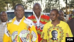 FILE: Vice President Emmerson Mnangagwa campaigning for Harare East Zanu PF candidate, Terrence Mukupe.