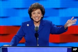 FILE - Rep. Nita Lowey, D-NY speaks during the first day of the Democratic National Convention in Philadelphia, July 25, 2016.