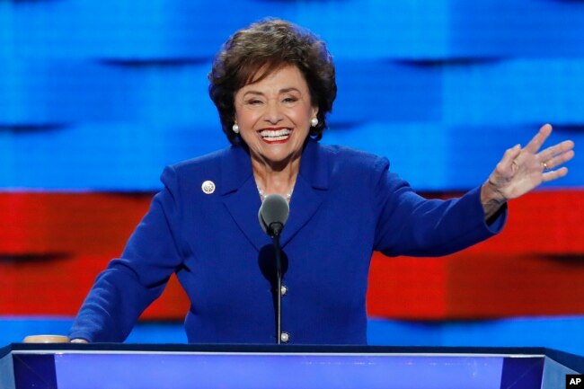 FILE - Rep. Nita Lowey, D-NY speaks during the first day of the Democratic National Convention in Philadelphia, July 25, 2016.