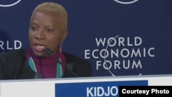 Musician and UNICEF Goodwill Ambassador Angelique Kidjo helped launch a new UNICEF education report at the 2015 World Economic Forum in Davos, Switzerland.