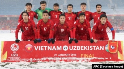 U23 Việt Nam trong trận gặp Uzbekistan hôm 27/1.