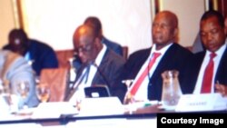 Chinamasa and the other members of the Zimbabwe delegation in Peru.