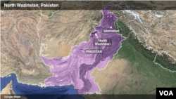 Peta dari wilayah Waziristan Utara, Pakistan. (Foto: Google maps)