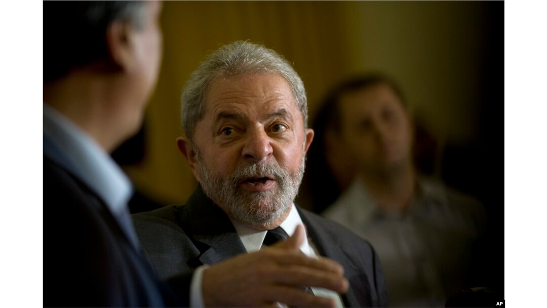 FILE - Brazil's former President Luiz Inacio Lula da Silva speaks during a press conference.