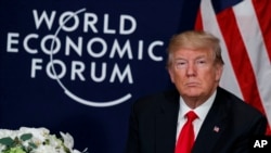 Presiden Amerika Serikat Donald Trump dalam Forum Ekonomi Dunia di Davos, Switzerland, 26 Januari 2018.