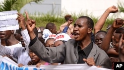 People in the Malian capital, Bamako, marched to protest the takeover of the north by Tuareg rebels and Islamic militants.