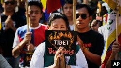 流亡藏人示威。（资料照）