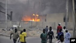 A sede da polícia em Kano, pouco depois dos atentados