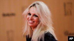 FILE - American actress and animal right activist Pamela Anderson is seen in a Nov. 12, 2015, photo.