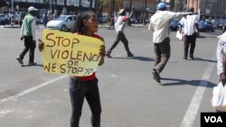 FILE: MDC-T staging protests in Harare. (Photo: VOA)