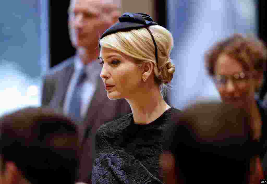 Ivanka Trump, the daughter of US President, attends a press conference at the President's Residence in Jerusalem on May 22, 2017.