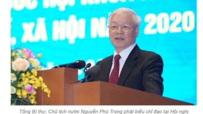 Lãnh đạo cao nhất Việt Nam, ông Nguyễn Phú Trọng, tại hội nghị với chính phủ hôm 30/12/2019