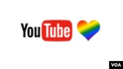 تصویری از لوگوی یوتیوب با نشانه حمایت از دگرباشان جنسی