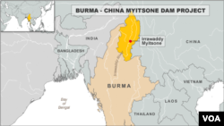中緬合作密松水電站大壩工程2011年9月叫停工程。