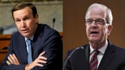 Sen. Chris Murphy, D-Conn (left) and Sen. Jerry Moran, R-Kan. (right) led a bipartisan letter calling on U.S. Secretary of State Antony Blinken to support COVID-19 vaccination efforts for the nine million Americans living abroad.