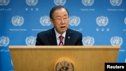 FILE - U.N. Secretary General Ban Ki-moon