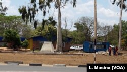 Construction work underway on preparation to erect Mahatma Gandhi statue in Blantyre, Malawi.