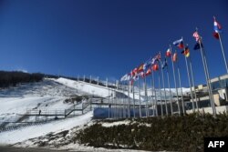 A general view of the Genting Snow Park during the FIS Ski Cross World Cup 2022, part of a 2022 Beijing Winter Olympic Games test event in Chongli county, Zhangjiakou city, China's Hebei province, Nov. 27, 2021.