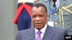 Le président congolais Denis Sassou Nguesso à Paris le 29 mai 2018.