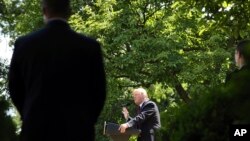President Donald Trump speaks on immigration in the Rose Garden at the White House, Thursday, May 16, 2019, in Washington. (AP Photo/Andrew Harnik)