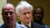 FILE - Former Bosnian Serb leader Radovan Karadzic, center, arrives to open his appeal at a U.N. court against his convictions on charges including genocide and crimes against humanity and his 40-year prison sentence in The Hague, Netherlands, April 23, 2018.
