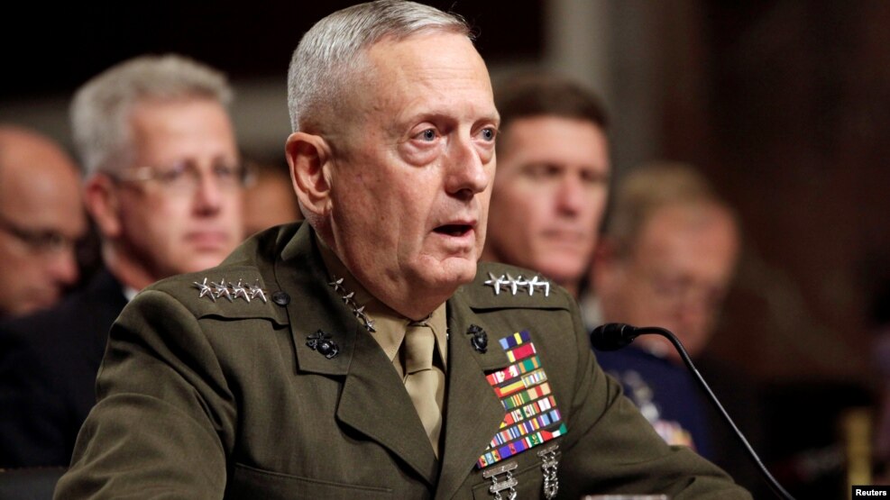 Bộ trưởng Quốc phòng Mỹ James Mattis.