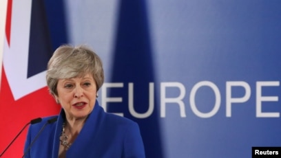 British Prime Minister Theresa May holds a news conference following an extraordinary European Union leaders summit to discuss Brexit, in Brussels, Belgium April 11, 2019.