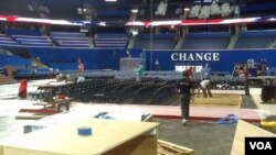 "CHANGE" - One of themes of the Republican National Convention, and balloons already in place for Thursday night's celebration.