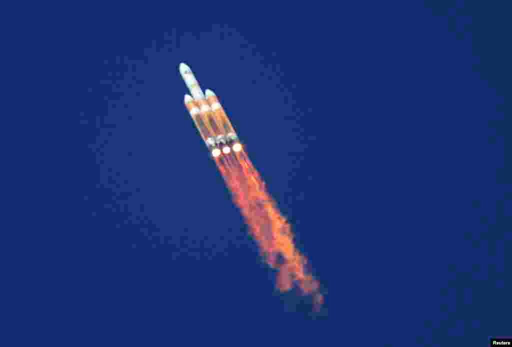 An unmanned Delta 4 Heavy rocket lifts off from Vandenberg Air Force Base in California, USA, to put a classified satellite into orbit for the National Reconnaissance Office.