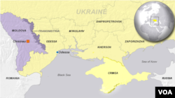 Map of Moldova, with Transnistria