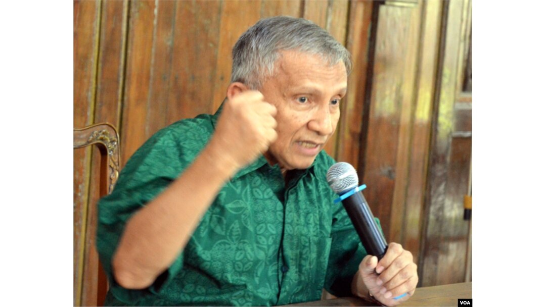 Muhammad Amien Rais di kediamannya Pandeyan Sari, Condong Catur, Sleman Yogyakarta (foto: dok).