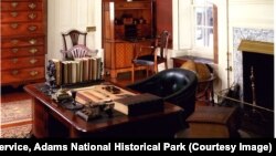 John Adams home study in Massachusetts. National Park Service, Adams National Historical Park