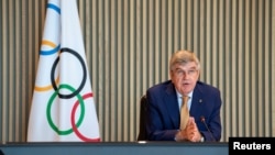 国际奥委会主席巴赫2021年9月8日出席执委会会议（路透社转发）