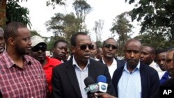 FILE - Somali diplomat Mohamed Ali Nur, pictured in an interview in Nairobi in September 2013, thanked Ethiopia for releasing 114 prisoners. "Only six Somalis remain in the Ethiopian jails, and we have agreed that they will soon be released," he said.