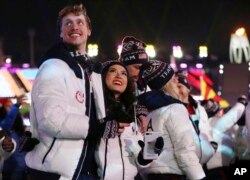 미국 대표팀 선수들이 25일 평창동계올림픽 폐회식에 참석했다.