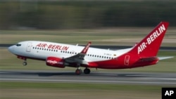 An aircraft of Air Berlin takes off at Tegel airport in Berlin, Germany, 20 Apr 2010
