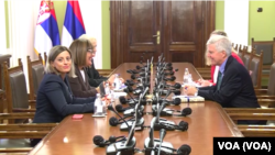 Predsednica Narodne skupštne Republike Srbije Maja Gojković i odlazeći ambasador SAD Kajl Skot, Foto: video grab